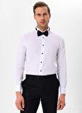 Süvari Slim Fit Ata Yaka Düz Siyah Erkek Gömlek GM3000900260