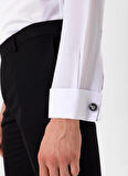Süvari Slim Fit Ata Yaka Düz Siyah Erkek Gömlek GM3000900260