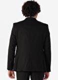 Süvari Sivri Yaka Slim Fit Siyah Erkek Takım Elbise Tk1001100114