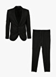 Süvari Siyah Erkek Sivri Yaka Slim Fit Takım Elbise