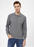 Süvari Polo Yaka Regular Fit Armürlü Antrasit Erkek Kazak TR2013700314
