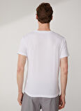 Süvari O Yaka Armürlü Beyaz Erkek T-Shirt TS1014000278