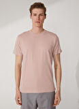 Süvari O Yaka Düz Pembe Erkek T-Shirt TS1014000281