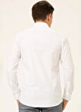 Süvari Slim Fit Klasik Yaka Düz Beyaz Erkek Gömlek GM1007100535