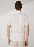 Süvari Polo Yaka Armürlü Beyaz Erkek T-Shirt TS1014000284