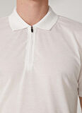 Süvari Polo Yaka Armürlü Beyaz Erkek T-Shirt TS1014000284