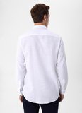 Süvari Regular Fit Düğmeli Yaka Düz Beyaz Erkek Gömlek GM1008300078