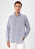 Süvari Regular Fit Düğmeli Yaka Düz Lacivert Erkek Gömlek Gm1008300078