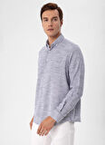 Süvari Regular Fit Düğmeli Yaka Düz Lacivert Erkek Gömlek Gm1008300078