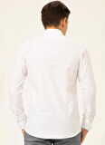 Süvari Slim Fit Klasik Yaka Düz Beyaz Erkek Gömlek GM1007100541