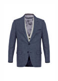 Süvari Normal Bel Slim Fit Saks Erkek Takım Elbise TK1020200163