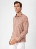 Süvari Slim Fit Klasik Yaka Armürlü Kiremit Erkek Gömlek GM2024700406