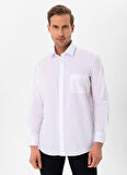 Süvari Regular Fit Klasik Yaka Düz Beyaz Erkek Gömlek GM1001400255
