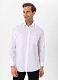 Süvari Regular Fit Klasik Yaka Düz Beyaz Erkek Gömlek GM1001400255