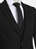 Süvari Normal Bel Slim Fit Siyah Erkek Takım Elbise TK1001100125
