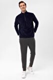 Süvari Kapişonlu Yaka Regular Kalıp Düz Sweatshirt