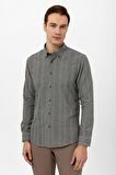 Süvari Köşeli Manşet Slimfit Düz Gömlek