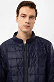 Lacivert Slim Kapitone Mont