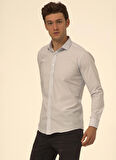 Süvari Slim Fit Klasik Yaka Düz Mavi - Buz Erkek Gömlek GM1007100576