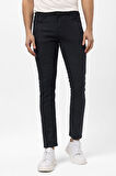 Lacivert Slim Fit 5 Cep Kalıp Armürlü Kanvas Pantolon