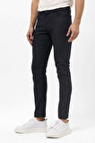 Lacivert Slim Fit 5 Cep Kalıp Armürlü Kanvas Pantolon