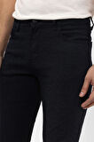 Lacivert Slim Fit 5 Cep Kalıp Armürlü Kanvas Pantolon