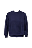 Süvari Bol Kesim O Yaka Kapitone Etnik Desenli Siyah Sweatshirt