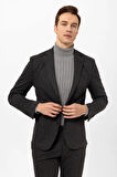 Slimfit Armürlü Takım Elbise
