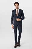 Slimfit Desenli Takım Elbise