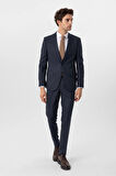 Slimfit Desenli Takım Elbise