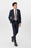 Slimfit Desenli Takım Elbise