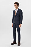 Slimfit Desenli Takım Elbise