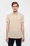 Bej Regular Armürlü Polo Yaka Tişört