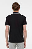 Siyah Slim Fitilli Polo Yaka Tişört