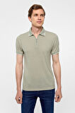 Haki Slim Fitilli Polo Yaka Tişört