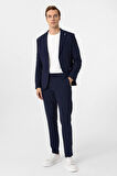 Slimfit Desenli Takım Elbise