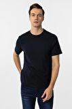 Lacivert Regular Düz Bisiklet Yaka Tişört