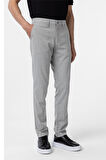 Gri Slim Fit Desenli Kumaş Pantolon