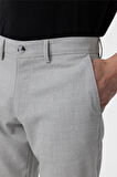 Gri Slim Fit Desenli Kumaş Pantolon