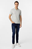 Yeşil Slim Fit Armürlü Polo Yaka Tişört