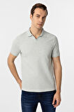 Yeşil Slim Fit Armürlü Polo Yaka Tişört