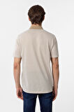 Bej Regular Armürlü Polo Yaka Tişört
