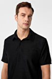 Siyah Regular Düz Polo Yaka Tişört