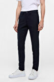 Lacivert Slim Fit Desenli Kumaş Pantolon