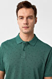 Koyu Yeşil Regular Baskılı Polo Yaka Tişört