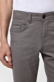 Gri Slim Fit 5 Cep Kalıp Armürlü Kanvas Pantolon