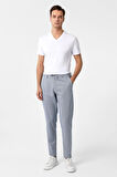 Buz Mavi Slim Fit Armürlü Jogger Pantolon