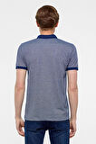 Lacivert Slim Fit Baskılı Polo Yaka Tişört