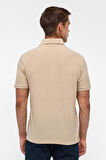 Bej Regular Düz Polo Yaka Tişört