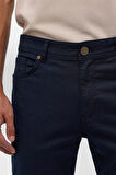 Lacivert Slim 5 Cep Kalıp Armürlü Pantolon